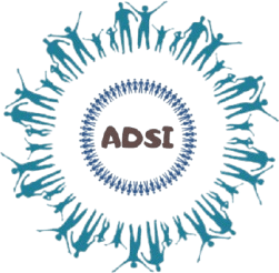 Logotipo de ADSI: un círculo de personas cogidas de la mano, representando la diversidad e inclusión